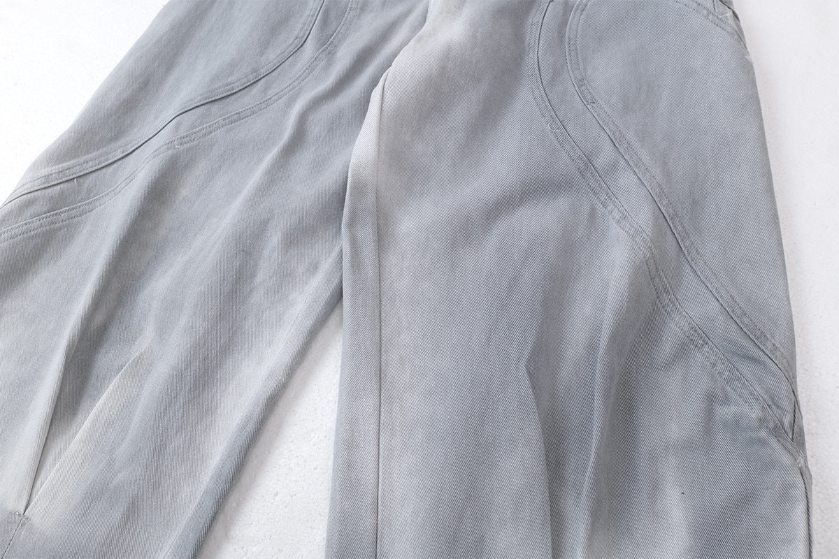 YAVIORA Dirty Dye Deconstructed Design Scimitar Pants