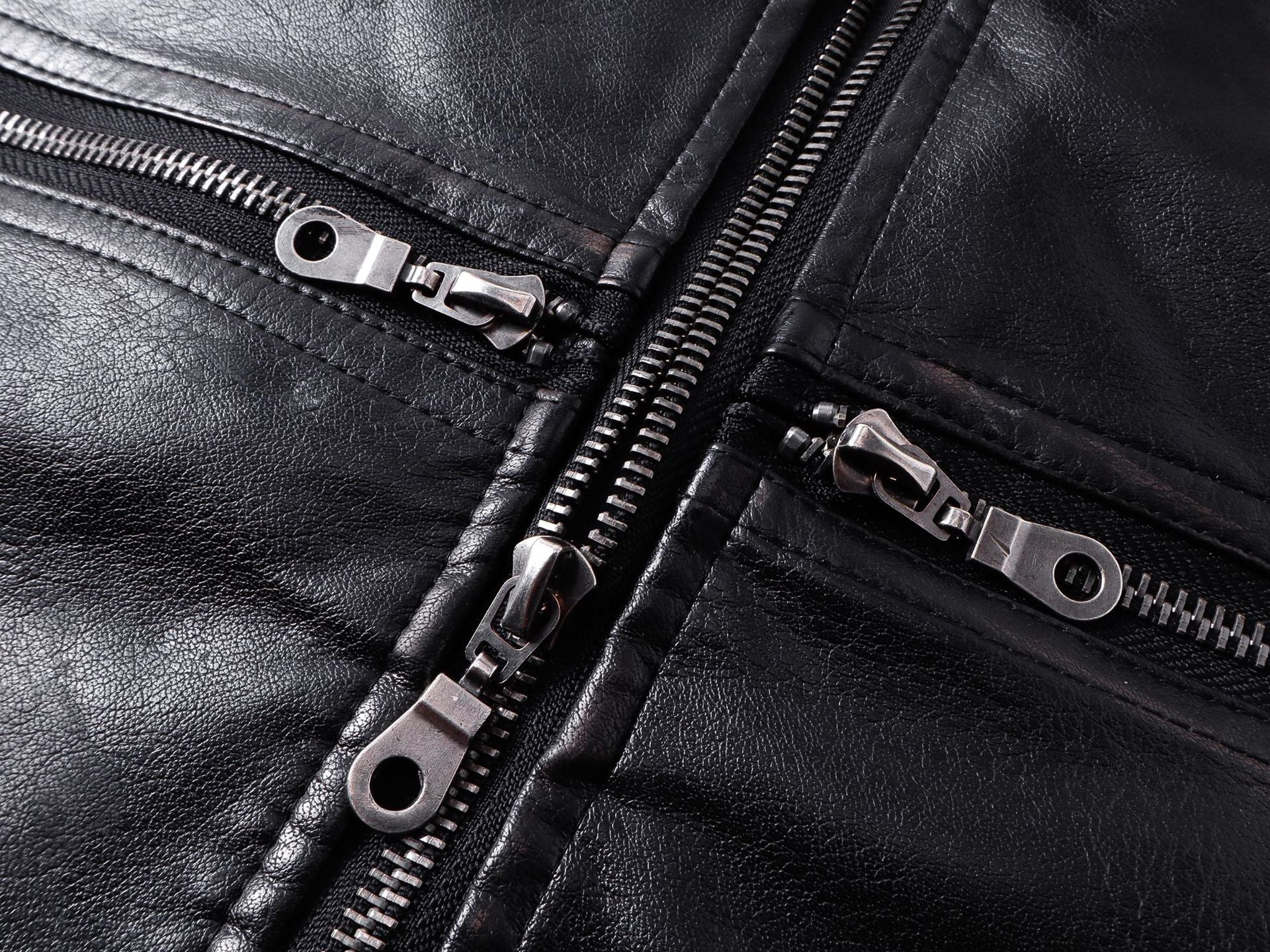 YAVIORA Riveted PU Leather Motorcycle Jacket