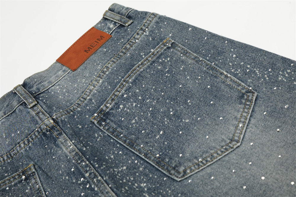 YAVIORA Rhinestone Straight Jeans
