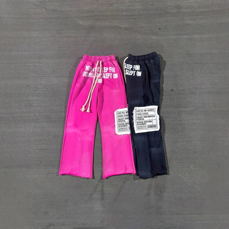 Y2K Newspaper Portrait Print Hoodie Sweatpants