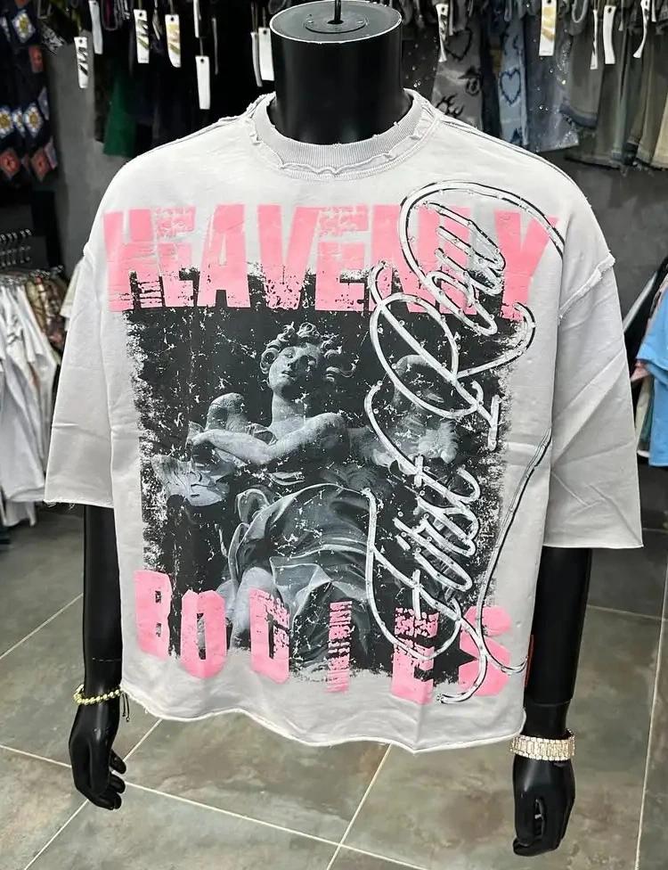 Y2K Greek statue print short-sleeved loose-fitting T-shirt