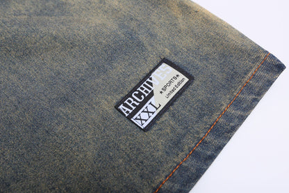 YAVIORA Towel Embroidered Denim Tee