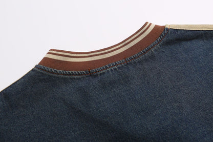 Sweat à capuche en jean brodé YAVIORA