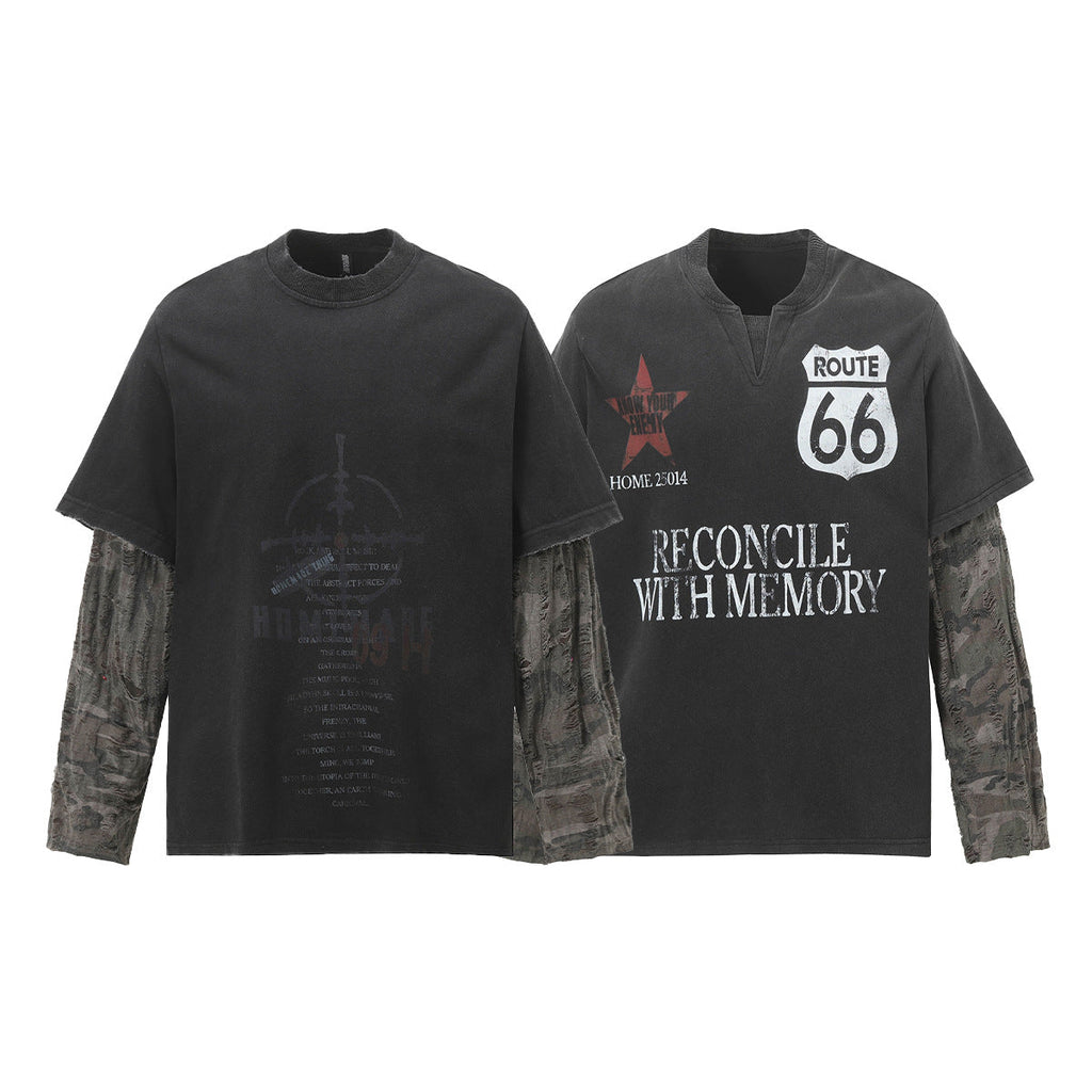 YAVIORA Distressed Layered Longsleeve