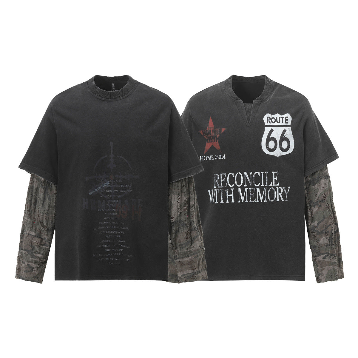 YAVIORA Distressed Layered Longsleeve