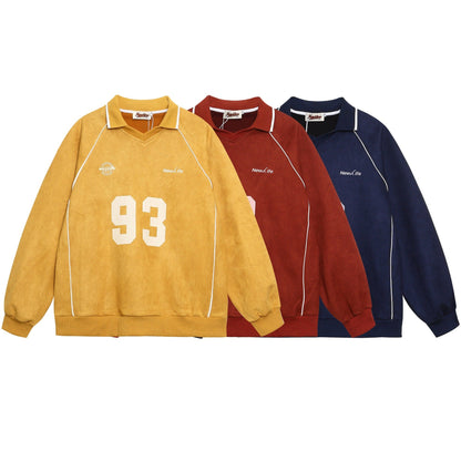 YAVIORA Polo-Sweatshirt mit Buchstaben-Print