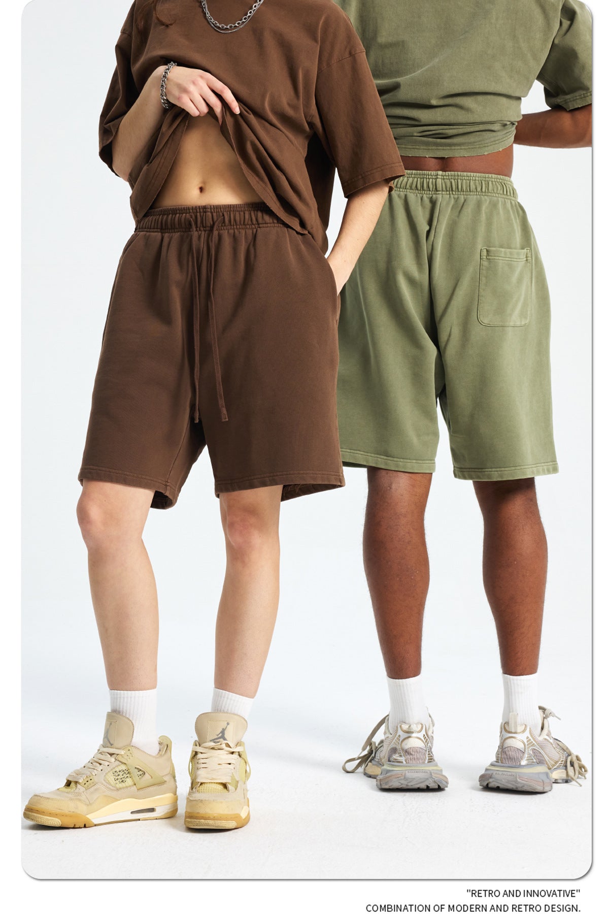Yaviora Retro Terry Cotton Sports Shorts for Men