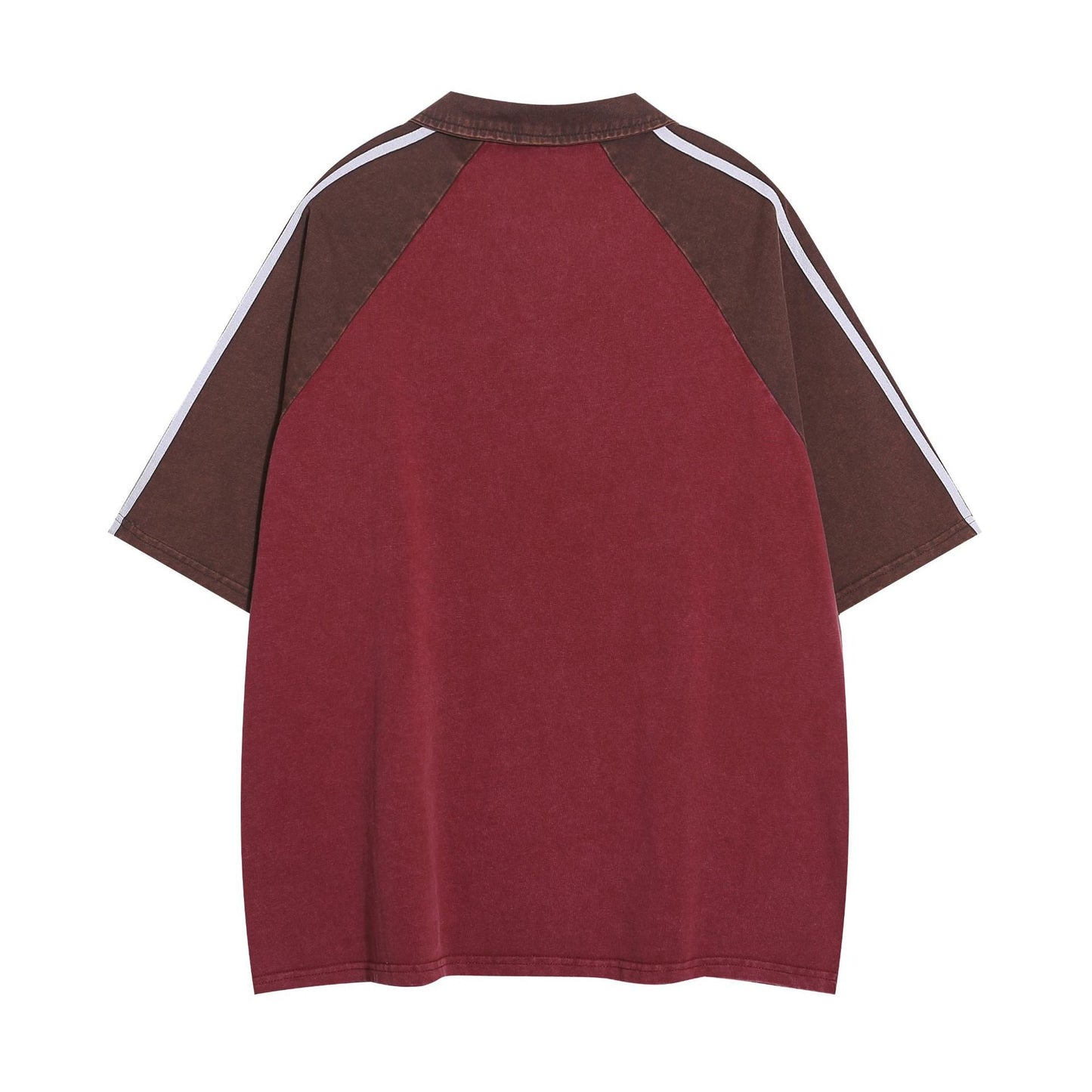 YAVIORA Suede Colorblock Polo Tee