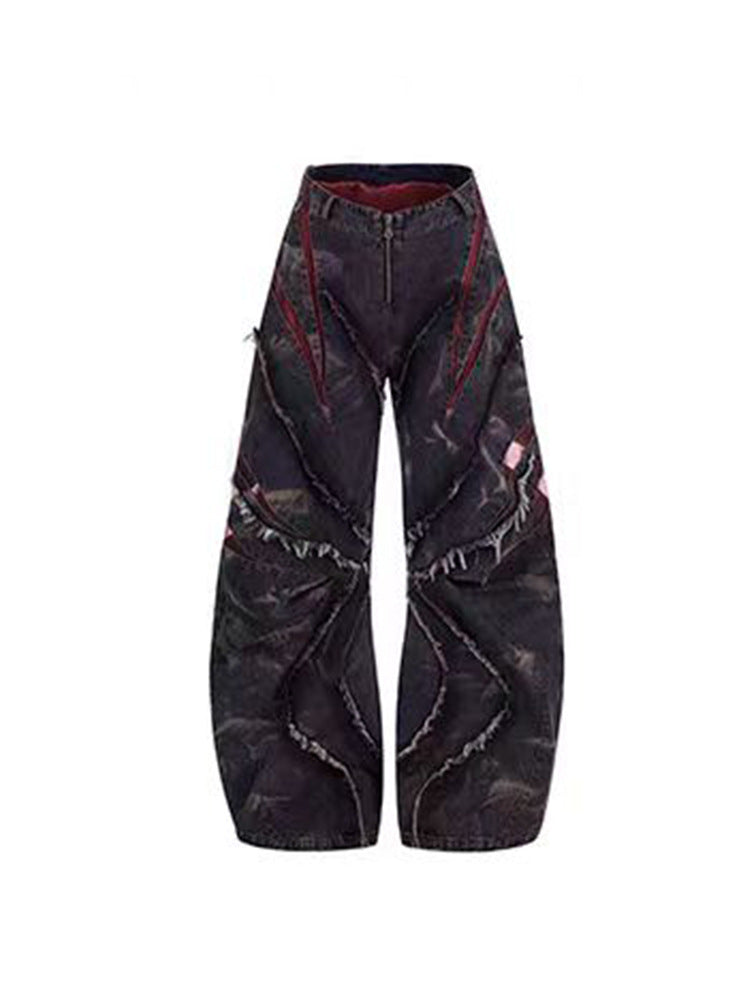 YAVIORA Snowflake Patchwork-Jeans