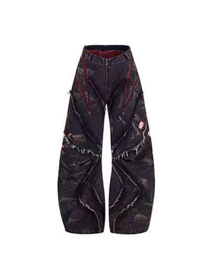 YAVIORA Snowflake Patchwork-Jeans