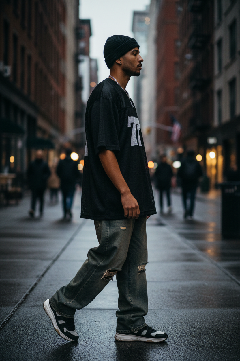 Black Jersey - Side Profile
