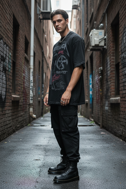 Black Tee Side View
