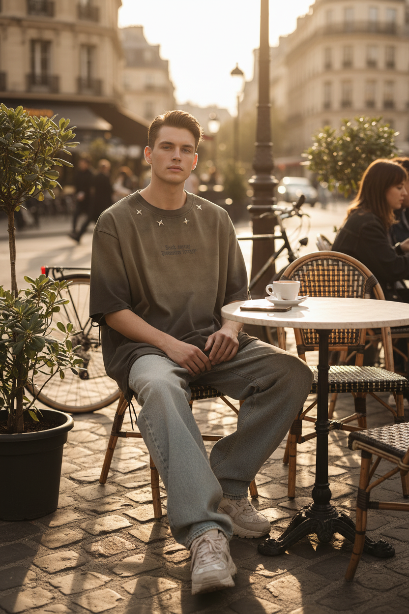 Café Terrace - Khaki Tee