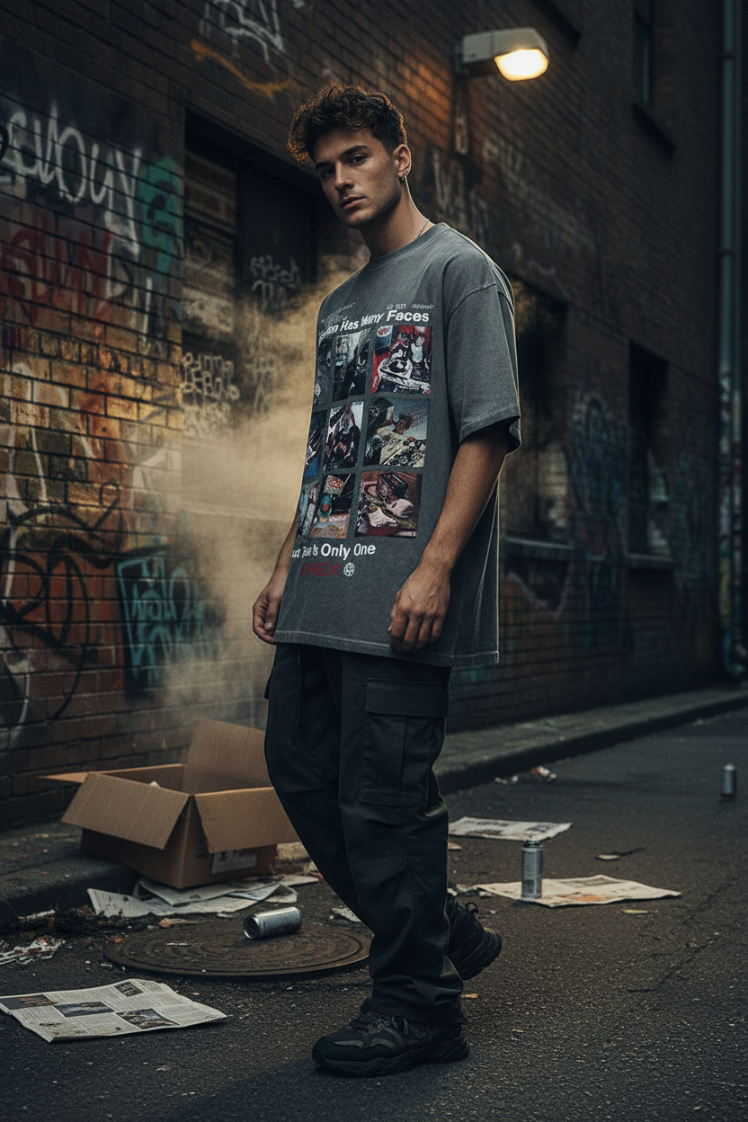 Side angle streetwear model