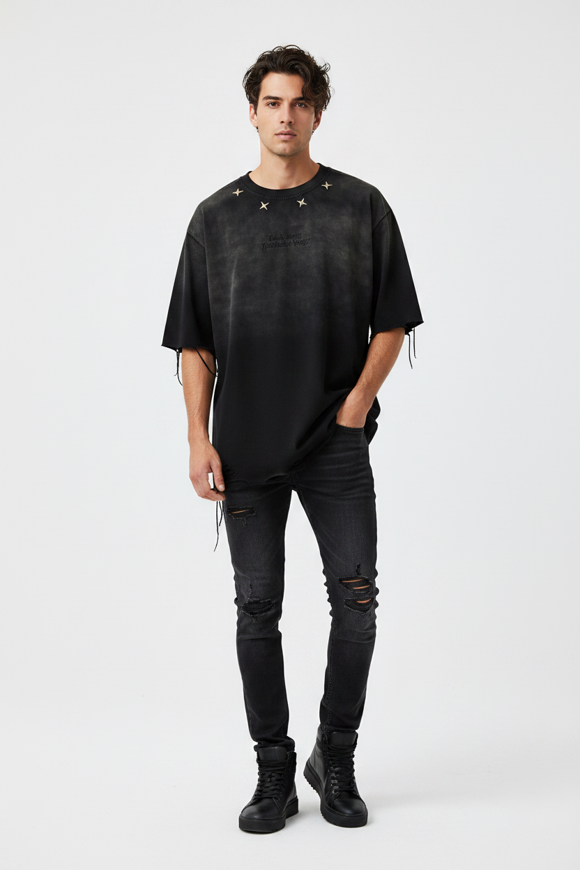 Studio White - Black Tee